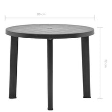 Qnotici Tavolo da Giardino in Materiale plastico Stile Moderno, Tavolo da Giardino per Il Tempo Libero all'aperto, Tavolo da Giardino per riunioni di Famiglia 89 x 72 cm  Antracite