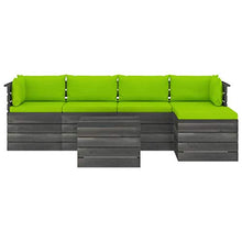 FAMIROSA Set Divani da Giardino su Pallet 6 pz con Cuscini Massello Pino-1874