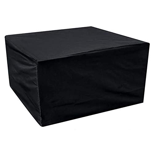 XXYANZI Copertura Tavolo Esterno Impermeabile 110x110x70cm, Quadrato Coperture per Tavoli da Giardino Impermeabile Anti Vento Sole Neve per Giardino Esterno Arredo. - Nero