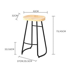 LF- Bar Stool 45/65/75 Centimetri Ferro Battuto Bar Stool Home Ristorante Bar Sedia di Legno Solido Bar Stool Bar Chair semplicità (Size : 75cm)