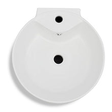 Roderick - Lavabo da bagno con supporto in ceramica e foro di troppopieno bianco, dimensioni: 400 x 415 x 860 mm (L x P x A)
