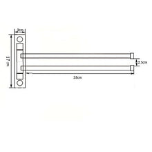 Btsky ™ porta-asciugamani con aste ruotabili in acciaio INOX per bagno, cucina per appendere vestiti, cintura, metallo, Silver, Extra Long 2 Bars