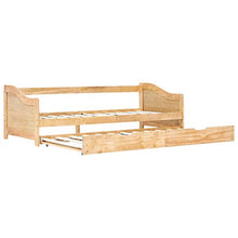 BIGTO - Divano letto estraibile, struttura in legno di pino massello, per la casa, 90 x 200 cm, marrone chiaro