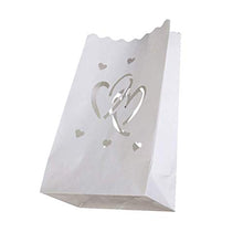 ARTFFEL Vola 30Pcs Hollow Fuori la Luce avvolge la Carta Fatta a Mano Fai da Te lumino votivo Lanterna avvolge Borsa Romantica for la Festa Nuziale Camera da Letto (Doppie Cuori) .Compleanno