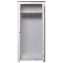GOTOTOP Guardaroba Bianco 80x50x171,5 cm Pino Panama massiccio,Armadio Camera da Letto con 2 scomparti e un'asta sospesa