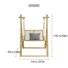 HUANXA Bambini Individuale Portico Altalena per Camera da Letto Salotto Terrazzo, Altalena da Giardino Panca Pensile Altalena Portico in Ferro-d'oro-136x94x89cm(54x37x35inch)