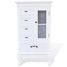 FZYHFA - Armadio con 5 cassetti e 2 ripiani in MDF + legno di pino 53 x 30,5 x 95,5 cm (L x l x A), colore: bianco
