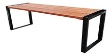 GardeTech Panca da Giardino con Schienale | 150 cm di Lunghezza | in Legno massello e Acciaio Massiccio Verniciato | Abete Rosso | Modern