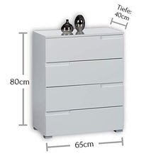Bega 36-954-13 Spice Comò con 4 cassetti, con Maniglie fresate, Circa 65 x 80 x 40 cm, Bianco