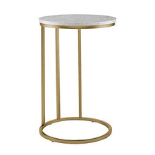 Yyqx Comodino Tavolino da Salotto Moderno Rotondo Rotondo for Salotto Tavolino da Salotto in Finto Marmo Bianco Oro Finto Comodini Letto