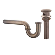 KELWF Trappola per Bottiglie Sifone Tondo in Ottone Kit P-Trap Antico/Nero Vasca da Bagno per lavabo con Scarico Pop-up Balck 1