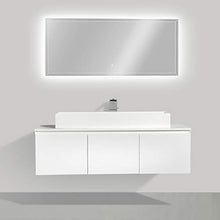Mobile da bagno Luna 1600 bianco opaco con piano di appoggio in solid surface - lavabo e specchio opzionali, Specchio:Senza specchio, Lavabi:TWG07 (120 cm)