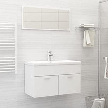 vidaXL Set Mobili da Bagno 2 pz Bianco in Truciolato
