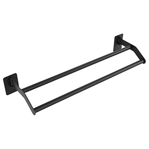 Wyxy Portasciugamani, mensola per Asciugamani in Acciaio Inossidabile Nero, portasciugamani per Pittura, portaoggetti, portasciugamani a Parete, per Cucina, Bagno, WC, Hotel, Ufficio, Doppio palo