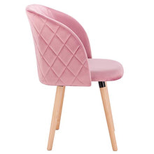 EUGAD 4 Set di Sedie da Sala Pranzo Moderne Poltroncina Soggiorno in Velluto Poltrone per Cameretta Sala d’Attesa Gambe in Legno Rosa 0303BY-4