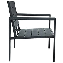 vidaXL Panchina da Giardino Aspetto Legno Leggera Robusta Elegante Rustica Panca Esterno 120 cm in Plastica HDPE Grigia Telaio Acciaio