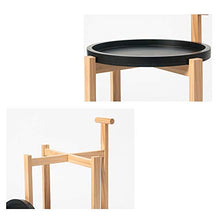 YIN YIN Carrello per Ripiani Disco a mensola Doppio ripiano Mobile in Legno Comodo Grande Cucina Cucina Balcone Balcone in Legno Colore 40x40x60,5 cm Carrello a rulli (Color : Black)