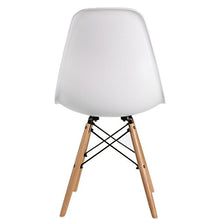 N/C Stile di metà del secolo, Schienale in Polipropilene, Gambe con connettore in Vero Legno e Metallo, Sala da Pranzo/Soggiorno/Ufficio/Soggiorno/Sedia per Banchetti, Set di 4, Bianca