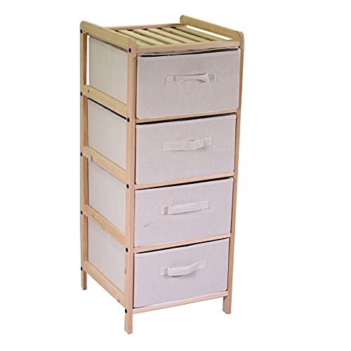 Vacchetti Mobiletto Vigo cassettiera 4 cassetti Naturale Rettangolare, Wood, Multicolor, Grande