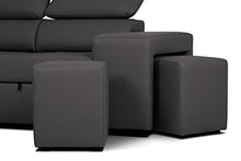 Confort24 John - Divano letto angolare a 3 posti, forma L, colore: Nero