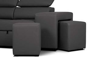 Confort24 John - Divano letto angolare a 3 posti, forma L, colore: Nero
