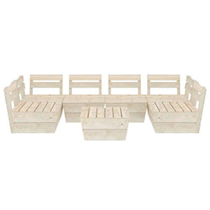 FAMIROSA Set Divani da Giardino su Pallet 7 pz in Legno Abete Impregnato-3725