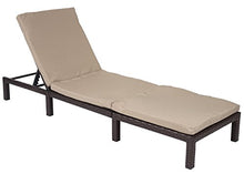 Lettino da esterno polyrattan HWC-A51 regolabile Basic marrone cuscino beige