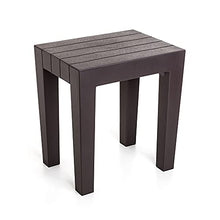 Sgabello bagno doccia multiuso Lello alta resistenza, 38x29x41 cm effetto legno, portata 150 Kg (1, Marrone)