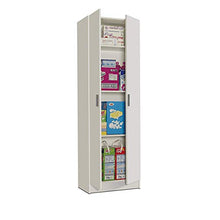 MarinelliGroup Armadio Multiuso armadietto Mobile Bagno casa Garage 2 Ante 4 Ripiani Bianco 59 X 37 X 180-7144