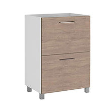 Randalsa Happy mobili 60 cm | Melaminico Effetto Rovere | | 61 x 91 x 46 cm | Mobile con 2 cassetti + lavabo in Ceramica