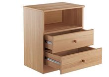 Erst-Holz Solido alto comodino in Faggio massello con 2 cassetti e ripiano aperto 90.20-K35