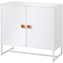 H-CAR Comodino con 2 Ante Contenitore Organizer con 2 Ripiani Comodino con cassettiera Comodino con Struttura in Metallo e Legno MDF