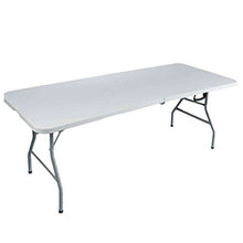 Cross Outdoor 43421 Tavolo Pieghevole Rettangolare, Bianco Sporco, 180 x 75 x 74 cm