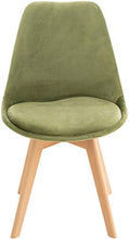 CLP Set 4 Sedie Pranzo Imbottite Linares In Plastica E Similpelle I Stoffa I Velluto I Sedie Scandinave Design Tulip Telaio In Legno, Colore:verde chiaro, Materiale:Velluto