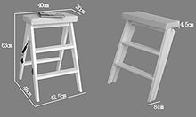 Sgabello legno Delle famiglie multi-funzione scaletta pieghevole struttura creativa scala in legno massello Scala Sgabello coperta mobile Ladder Chair Crescente Scala Piccolo ladde ( Color : Red )