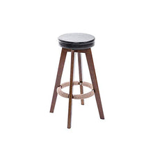 HLL Sgabelli, Nordic Sgabello Alta Sgabello in Legno Massello in Legno Sedia Rotante da Cucina - 2 Colori,Nero,H-63Cm.