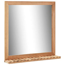 vidaXL Legno Massello di Noce Mobiletto per Lavello con Specchio Pratico Elegante Arredi Bagno Armadietto Sottolavello con 2 Ante Colore Naturale