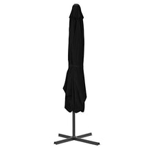 Festnight Ombrellone da Balcone con Base, Ombrellone da Giardino, Ombrellone da Balcone, Ombrellone con Palo in Acciaio, Nero 250x250x230 cm