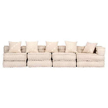 vidaXL Divano Letto Modulare a 4 Posti Comodo Ampio Robusto Resistente Durevole Solido Arredo Camera Mobile Imbottito Decorativo Beige in Tessuto - Arredi Casa