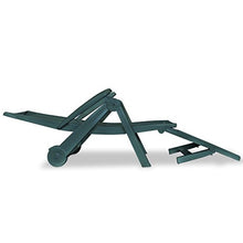 Festnight Lettino Prendisole con Poggiapiedi Pieghevole Portatile in Plastica Bianco/Verde da Giardino Patio Piscina da Campeggio per Esterno