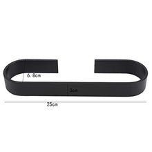 #N/A - Portasciugamani da cucina autoadesivo, quadrato, in alluminio, 25 cm, colore: Nero