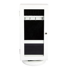 BHP Armadietto portagioielli in MDF bianco, 1 anta con specchio, base girevole, altezza 430 mm
