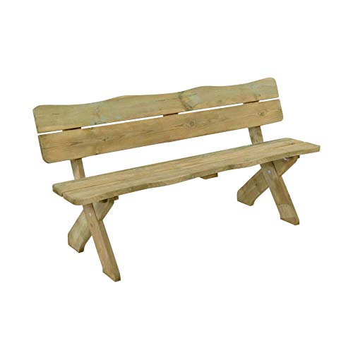 Gartentraum Panchina da Giardino in Pino Massiccio Senza bracciolo - Panchina in Legno Chrano / 90x180x72cm (HxWxD)