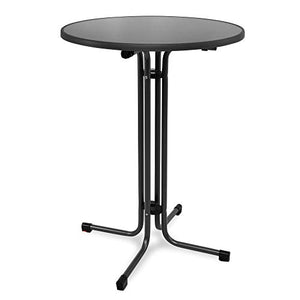Beautissu Sylt Gastro Tavolo Alto Pieghevole Ø 80 cm Tavolo Bar Esterno Grigio - Tavolino da Bar o da Cucina Rotondo per bistrot e Pub - Tavolo da Giardino - Resistente al Calore e ai Graffi