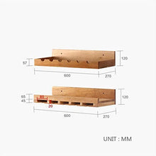 Portabottiglie e portabottiglie da Parete splendidamente, appesi in Legno Naturale, 18 Bottiglie e 15 Bicchieri