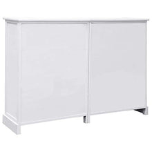 SKM Credenza con 10 Cassetti Bianca 113x30x79 cm in Legno (19.09kg)