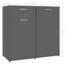 XHCP Credenza, Comodino, Comodino, cassettiera per la casa Soggiorno Camera da Letto Bianco Lucido 80x36x75 cm truciolare