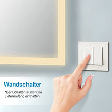 Heilmetz Specchio da bagno a LED con illuminazione, luce bianca calda, specchio da parete (Stile C, 50x70cm)