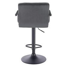 WOLTU BH223dgr-2 Coppia Sgabelli da Bar in Velluto Sedia per Cucina Girevole con Schienale Braccioli Grigio Scuro