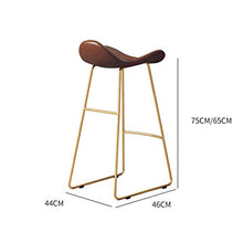 Sgabelli da bar, Creatività Sgabello Alto domestica trucco sedia di ferro staffa in pelle seduta stabile e durevole for la prima colazione Bar Stool Pianale da cucina ( Color : Black 1 , Size : 75CM )